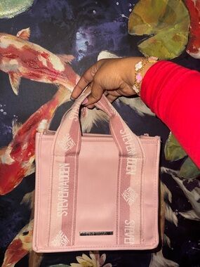 Steve Madden Pink Tote with Branded Webbing Handles